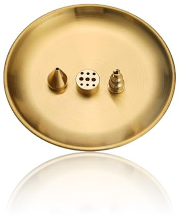 YATEICBC 4 Pcs Porte-encens 4 en 1, Porte-encens en Laiton 14cm, Porte-encens avec récupérateur de Cendres pour la décoration du Salon et Les Accessoires de Yoga