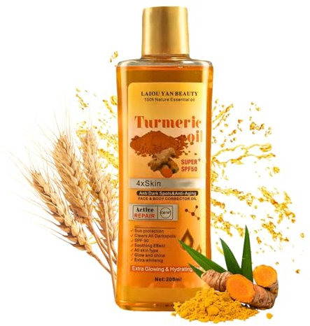 IZBEAUVO Turmeric Oils 200ML,Turmeric Oil for Arthritis & Pain Relief, Turmeric BodyOil for Brightening,Warming,Body Repair, Anti Dark Spots,Moisturizing Body Oil for Women & Men,Ginger Oil