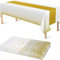 Yiran 1 Piezas Oro Blanco Mantel Rectangular Dorado Cubierta Mantel Desecheble deMesa para Banquetes, Baby Shower, Cumpleaños de Niños, Tertulia,137 cm x 274 cm