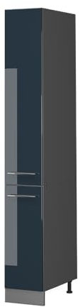 Vicco Küchenunterschrank Fame-Line, Dunkelblau Hochglanz/Goldkraft Eiche, 50 cm ohne Arbeitsplatte