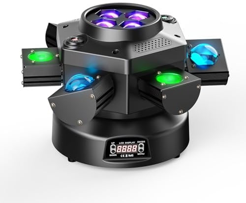 180W Lyre LED RGBW Jeux de Lumiere 19CH Projecteur de scène pour DJ Bar Club Disco Luminaires à tête rotative Éclairage