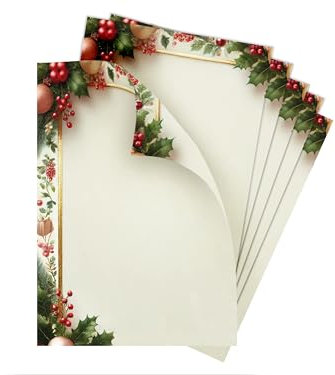 Briefpapier Weihnachten Weihnachtsbriefpapier Weihnachtspapier A4 für Kunden Geschäftspapier für Kundenbriefe (10 Blätter in DIN A4)