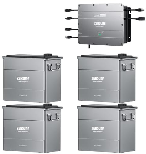 Zendure SolarFlow Hub 2000&AB2000*4 Centrale électrique pour Balcon. Hub 2000 Double MPPT, Entrée Solaire 1800W, Puissance de Sortie 1200W. AB2000 1920Wh LiFePO₄, 7860Wh Capacité Extensible.