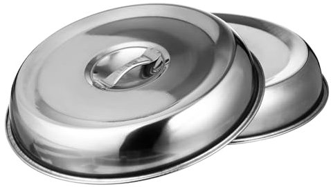 HOLIDYOYO 2stücke Steak Abdeckung Runde Lebensmittelabdeckung Küchenhaube Lebensmittelschutzhaube Edelstahl Für Burger Grillhähnchen Gemüse Obstsalat Grill Picknick Camping