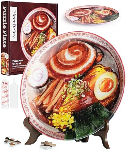 PieceRelax 3D Puzzle Teller für Erwachsene - Soy Sauce Chashu Ramen [PL1012], 124 Teile