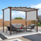 Auvent de pergola imperméable pour structure en bois avec 4 sangles de fixation universelle Bleu ciel 5,2 x 2 m