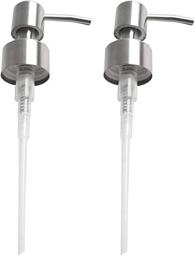 Seifenpumpe Edelstahl Flüssigseifenspender Ersatzpumpe Küche Seifenspender Pumpe Ersatz Lotionspender Pumpe für Regular Mouth Flaschenpumpe Ersatz (2 Stück)