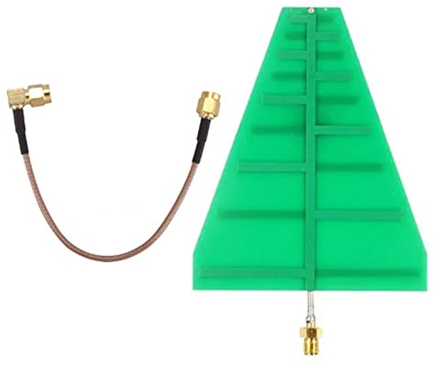 Malloy UWB Ultra Wideband Log Periodic Antenne Metall 1,35 GHz-9,5 GHz 8X10 cm 5-6 DB 15 W SMA-Buchse Adapter