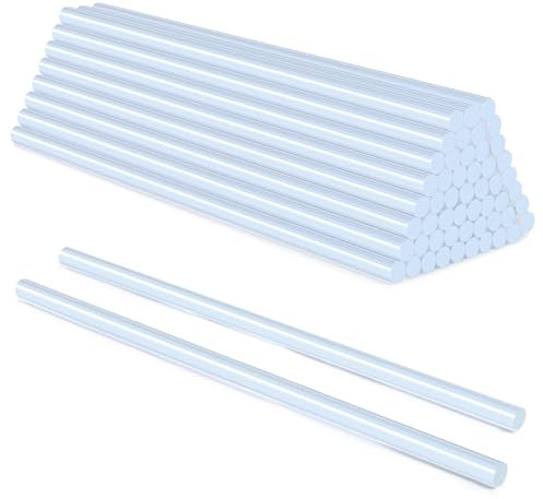 Tatxmalv 55 Pièces Bâtons de Colle Chaude, 7 x 200 mm Bâton de Colle Transparents, Bâtons de Colle pour Pistolet à Colle Chaude, pour Coller de La Céramique, Bricolage de I'artisanat