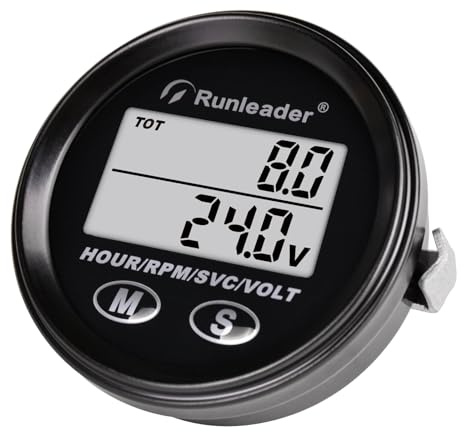 NInE-ROnG drehzahlmesser/stundenzähler/Volt Messgerät,IP68 Wasserdichtes, Hintergrundbeleuchtung Display & SVC Wartungstimer für Rasenmäher,Außenbordmotor,ATV,Generator (8-65V DC)