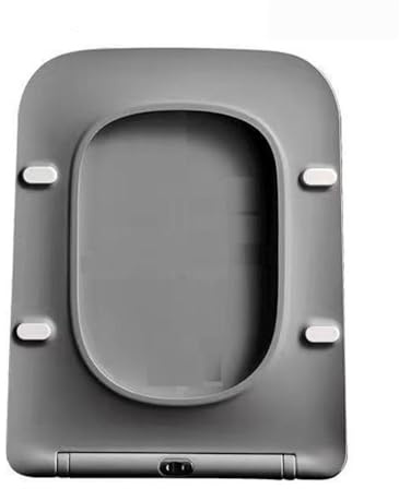 Brigtviee Toilettendeckel Mit Absenkautomatik,Wc Sitz Eckig,Klobrille Toilettensitz Mit Quick-Release Funktion,Rechteck Wc Deckel Aus Uf,Befestigung Von Oben 45x 35cm,Klositz,Grau