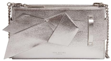 Ted Baker Umhängetasche Jimmah Soft PU Bow Clutch Bag Silver - Col silberfarben