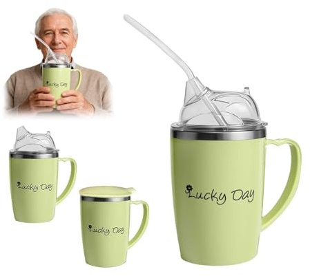 350 ml,Tasse à bec adulte, avec paille, Gobelet anti-fuite 3 en 1 pour adulte, Gobelet pour personnes âgées, convient aux patients, auxpersonnes âgées et aux personnes handicapées