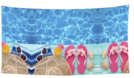 Cooles Pool-Wasser-Party-Banner, Party-Dekoration, Allerheiligen, Halloween, Wimpelkette, Türbanner