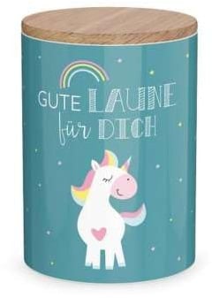Rungassi Frischhaltedose Vorratsbehälter Keksdose Vorratsdose 1L Keramik Motiv: Tierische Freunde (Einhorn - 3085821)