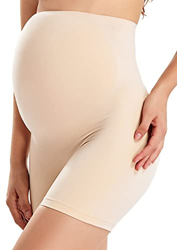 Gratlin Culotte de Grossesse sous-vêtements Maternité sans Couture pour Le Ventre Beige L