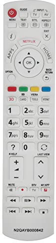 VINABTY N2QAYB000842 - Telecomando di ricambio per TV LED LCD Panasonic TX-L42ETN63 TX-L42DT60E TX-L42DTW60 TXL60DT65B TX-L60DT65B sostituisce N2QAYB000829 N2QAYB000830 N2QAYB001011