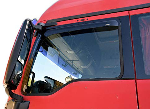 SCOUTT | Windabweiser Passend Für TGX 2009-2020 Set 2-TLG, Vorne, Regenabweiser, Klebende Dunkel, Aerodynamisch, Einfache Montage