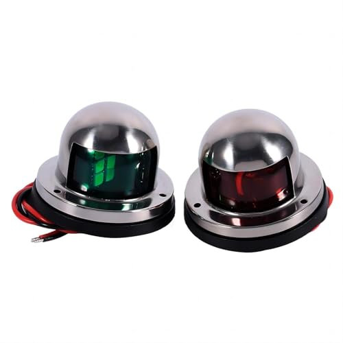 VIFERR Navigationslicht für Boote, 2 Stück 12 V Marine LED Navigationslichter Wasserdichte Marine Navigationslampe Grün und Rot Edelstahl Signallichter für Boot Marine Yacht