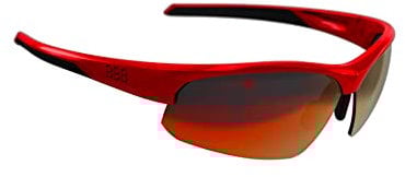 BBB Cycling Fahrradbrille Impress | Herren und Damen Sportbrille Sonnenbrille Radsport | mit Wechselgläsern | Polycarbonat | MTB Rennrad Urban | Glänzend Rot M | BSG-58