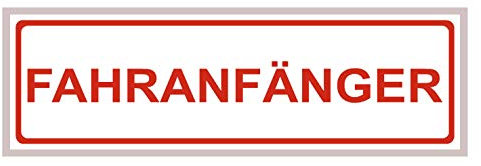 Magnetschild für Fahranfänger | Wieder ablösbar | 20x6cm | Kratz- und Wischfest | UV-Beständig (Fahranfänger)