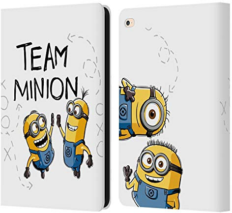 Head Case Designs Licenciado Oficialmente Despicable Me Equipo de Alto Cinco Gráficos Minion Carcasa de Cuero Tipo Libro Compatible con Apple iPad Air 2 (2014)