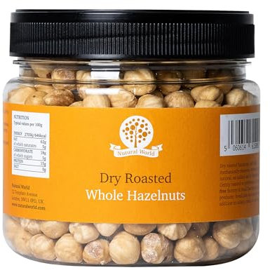 Nutural World - Nocciole intere tostate a secco - Non salate (500g) - Vincitore del Great Taste Awards