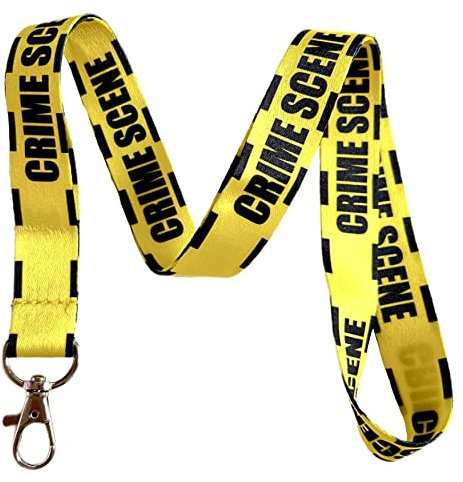 Execucat Caution Tape Lanyard Schlüsselanhänger ID Badge Holder (Crime Scene), Mehrfarbig, Einheitsgröße
