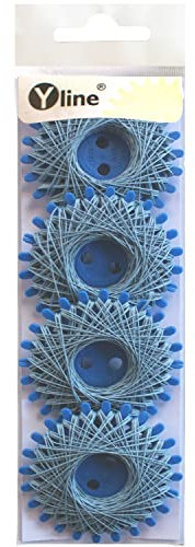 Yline - 4 Sterne a. 20 m Sternzwirn Baumwolle, Sternchenzwirn Stern - Zwirn, 2850-16 (hellblau)