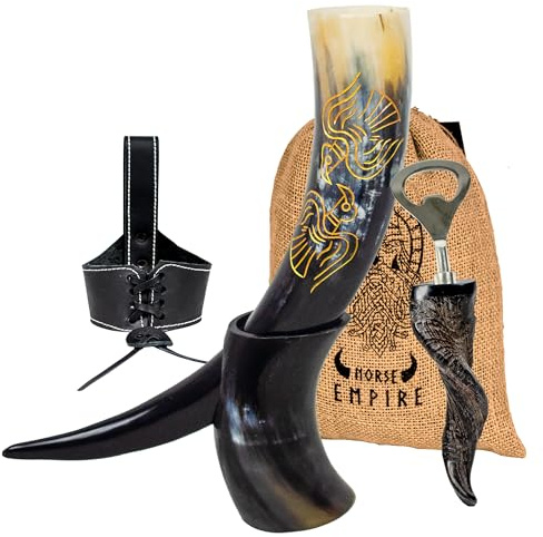 Norse Empire Tassen und Horn Combo (340 ml Rabenhorn-Set)