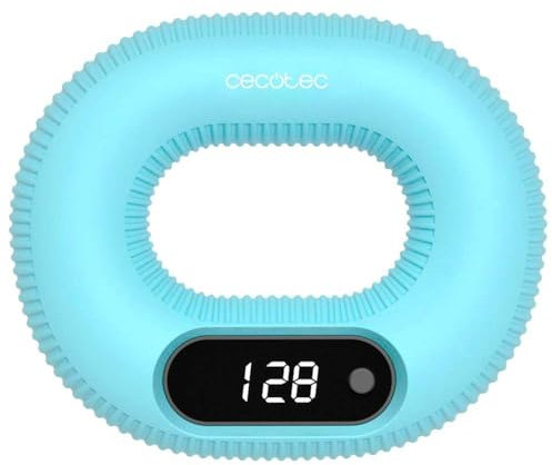 Cecotec Ejercitador Fortalecedor de Antebrazo con Contador Drumfit HandFit Smart. Pantalla LED, Carga USB Tipo C, Diseño Antideslizante y Compacto, 14 kg de Resistencia