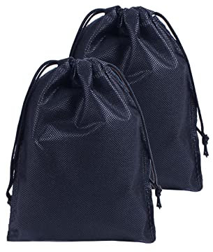 2PCS Drawstring Shoe Bags Travel Storage Bags Dust-Proof Cloth Bag Drawstring Storage Bag,Portable Travel Non-Woven Shoe Packing Organizers Tote Bags for Men Women Daily Home Travel Use(BLACK)