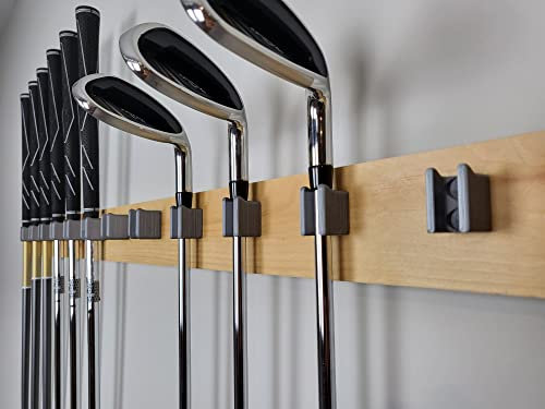 [JINTECH] Golf Club organize holder, Wall display, Wall hanger, rack, mount [7 holder set] (Black, Head up - 10 mm)