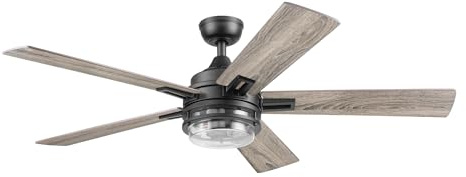 Honeywell - Myers Park Ceiling Fans, 52 Contemporary LED Ceiling Fan with Light, Remote Control, Dual Mounting Options, 5 Double Finish Blades, Air Flow