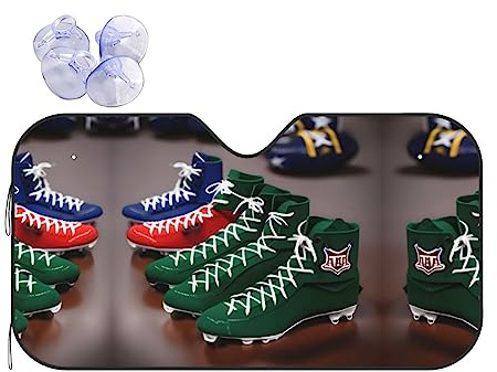 American Football Laces Car Windshield Sunshade Reflective Sun Visor,Sun Shade Visor Shield Shade,Keeps Vehicle Cool