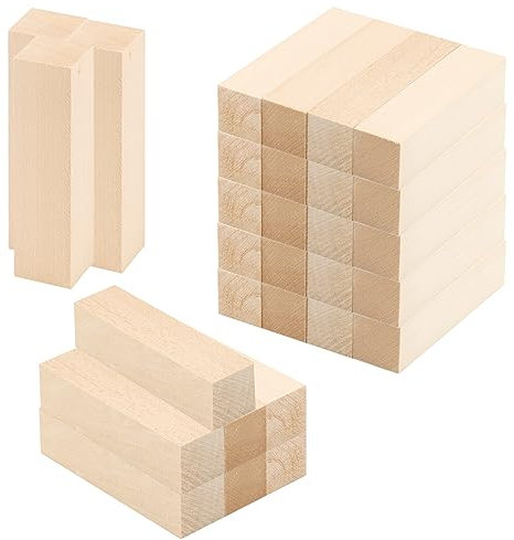 ZEONHAK 30 PCS 4x1x1 Inch Basswood Carving Blocks, 10x2.5x2.5cm Unfinished Wood Blocks, Wooden Block for Whittling Wood DIY