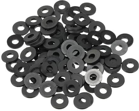 PATIKIL M3 Nylon Plat Rondelle, 80 Paquet 3mm ID 8mm OD 1mm Épais Étanchéité Espaceur Joint Anneau pour Robinet Tuyau Eau Tuyau Fixation Boulon, Noir