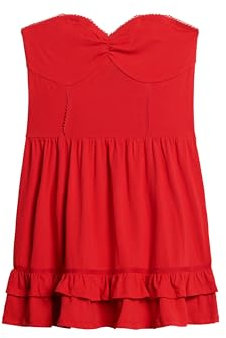 Superdry Damen Bandeau-Minikleid mit Spitze im 50er-Jahre-Stil Risiko Rot 38
