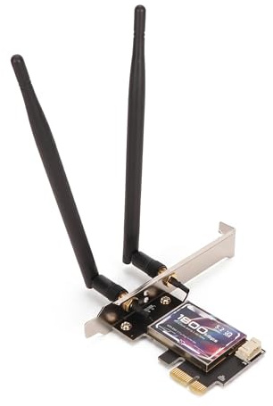 Tarjeta WiFi6 AX1800 PCIe WiFi, Adaptador Inalámbrico PCI E de Doble Banda, Bluetooth 5.2, WPA3, Tarjeta de Red PCIe 802.11AX, Antena Dual de 6dBi, Soporte de Perfil bajo,