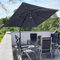 PURPLE LEAF Sombrilla Terraza Exterior 3 x 3 m con Luz LED, Sombrilla Jardin Grande con Inclinación a Derecha e Izquierda, Rotación de 360° y 5 Ajustes de Inclinación, UV 50+, Gris claro