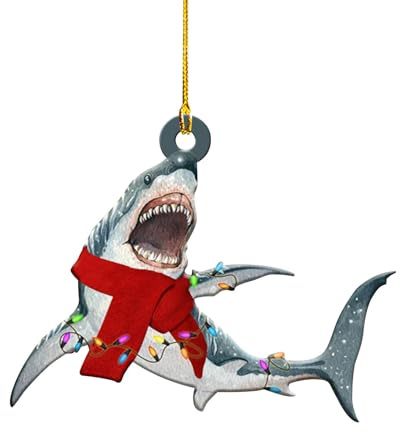 Hai Weihnachtsbaum Deko für Kinder, Christbaumschmuck Lustig, Personalisierte Weihnachtsanhänger, Weihnachtsschmuck Baum, Weihnachten Dekoration, Weihnachtsdeko Auto