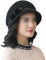 Suwequest Wolle Filz Hut Frauen Herbst Winter Kirche Cloche Hüte Bankett Pelz Fedora, Schwarz , Einheitsgröße