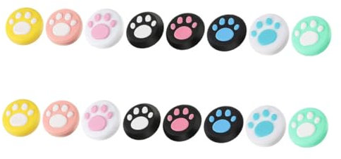 16 Piezas Tapa Protectora con Tapa para Controlador De Switch Cubierta del Botón De Las Empuñaduras del Joystick Lindo Tapa De Protección 3D Pulgar