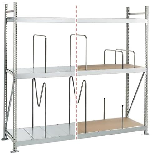 qpool24 AR, Weitspannregal WS 3000 mit Spanplatten, 2000 x 1500 x 1000 mm, verzinkt, 3 Ebenen, Fachlast 500 kg, Feldlast 1.500 kg