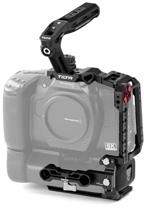 TILTA Camera Cage Compatible with BMCC 6K with Xeno Top Handle, SSD Drive Holder, Rod Holder and HDMI 90-Degree Adapter Basic Kit TA-T64-B-B