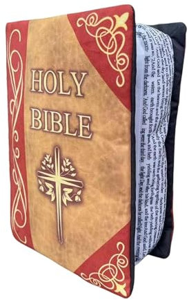 Imtrub Heilige Bibel-Buchkissen, Buchform-Bibelvers-Kissen, Plüschkissen-Dekoration, aufklappbares Buch-Plüschkissen, für Familienfreunde, religiöse Geschenke