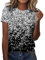Generico T-Shirt Donna Maniche Corte Cotone Estivo Top Manica 3/4 Azzurra Camicia Quadri Viola Bianca