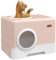 PawHut Arenero para Gatos Inodoro para Mascotas con Pala Bandeja Extraíble 2 Puertas Entrada Principal y Salida Superior 52x41x38,5 cm Rosa
