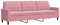 vidaXL Sofa 3-Sitzer, Polstersofa für Wohnzimmer, Couch Loungesofa Metallgestell, Dreisitzer Samtsofa Sitzmöbel, Modern, Rosa 210cm Samt