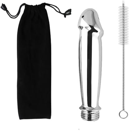 Duschduschset,5 Loch Duschschlauch-Tiefenreinigungssystem für Einlaufdusche mit Bürste,L (Silber)